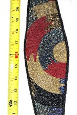 Vintage Ivey's Beaded Belt Multicolor Black Red Gold Silver Sequin