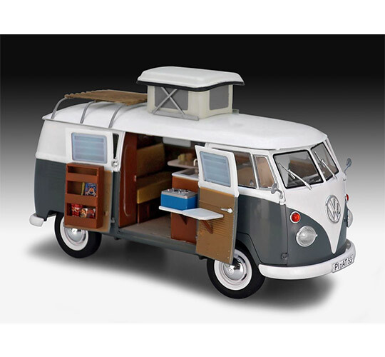 Volkswagen Vw T1 Wohnmobil 1:24 Kunststoff Modell Kit Revell-image