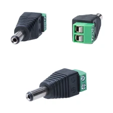 10 x Male DC Power Adapter Connector 2.1mm x 5.5mm for CCTV Security Camera LOT