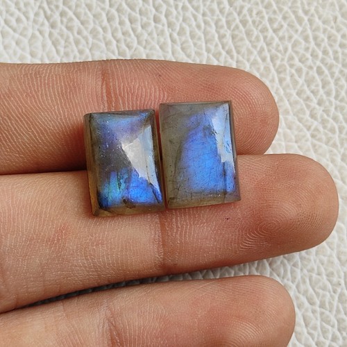 15ct Natural Blue Flashy Labradorite Cabochon Gemstone Jewelry R13469 AU - Picture 3 of 5