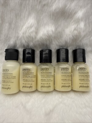 5 Pc - Philosophy Purity Made Simple   One Step Facial Cleanser 30ml Each Mini S