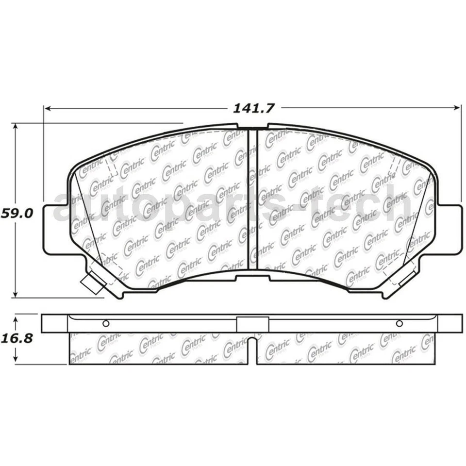 Pastilhas de freio Centric para Nissan Maxima 2012 2013 2014 2015 2016 2017 2018 2019 - Imagem 2 de 4