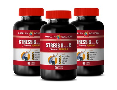 mood boost men & women - STRESS B WITH C - antioxidant health support 3 BOTTLE