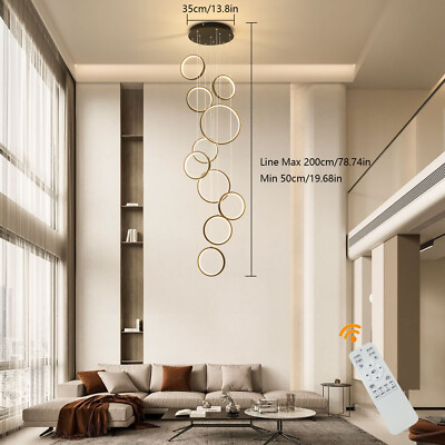 #ad #ad Black Rings LED Chandelier Ceiling Mount Led Remote Control Chandelier Lighting $185.93