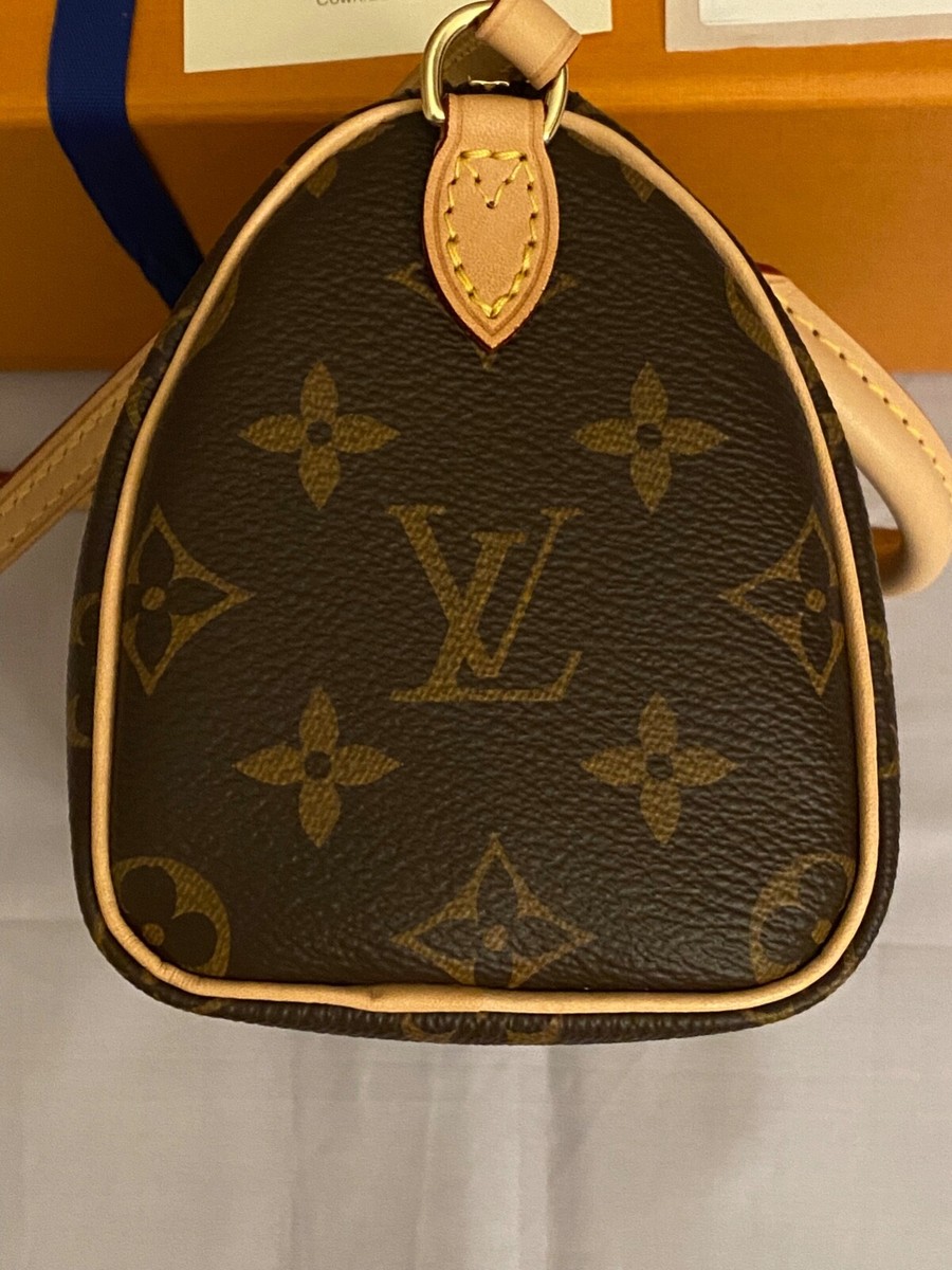 Louis Vuitton Speedy Bandouliere White Strap Duffle Nano