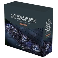 LED Solar Flush Flat Stainless Steel Garden Path & Decking Ground Floor Lights