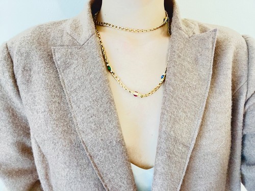 Christian Dior Vintage Gripoix Sapphire Ruby Emerald Double Side Long Necklace - Picture 6 of 16