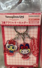 Tamagotchi x Sanrio Characters Triple Acrylic Keychain Mametchi x Hello Kitty