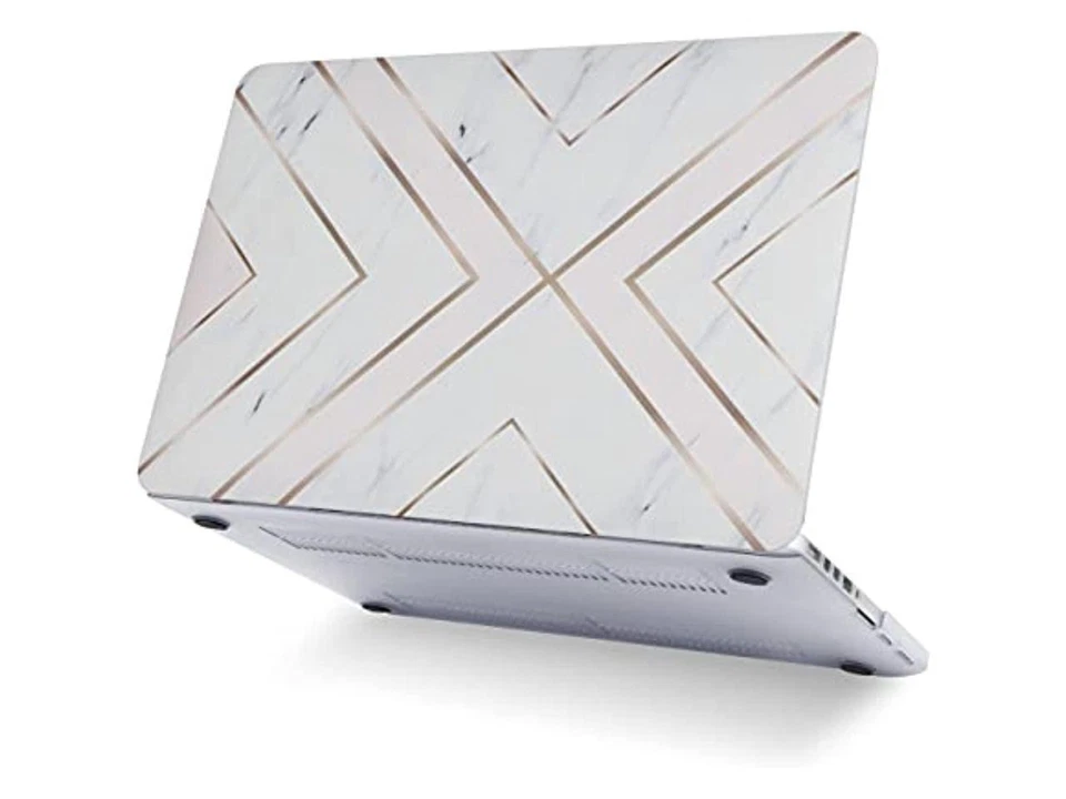 硬塑料保护套 外壳 f/Macbook Air 13 英寸 A2179 A1932 外壳 白色大理石金色 — 第 4/4 张图片