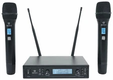 Rockville RWM-200 H2 Dual UHF 200 Chan Metal Handheld Wireless Microphone System