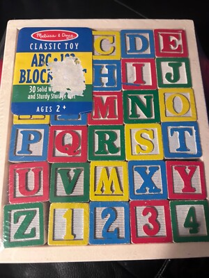 Melissa Doug Classic ABC Wooden Block Cart Educational Toy With