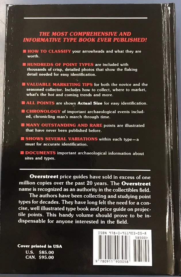 Hardcover 1st Edition Overstreet Indian Arrowheads Identification & Price Guide - Image 3 of 4