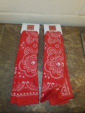 New 2 Pack - Red Western Star Bandana Scarf Head Neck Face Mask - 22" x 22"