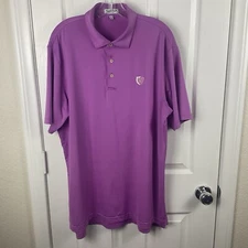 Peter Millar Men's Fuchsia Southern Highlands Golf Polo Short Sleeve Shirt Sz L