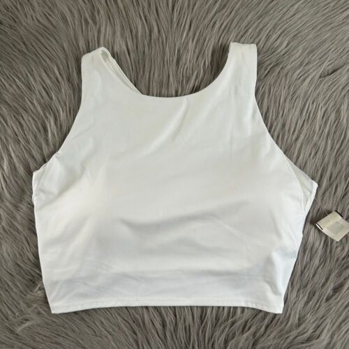Avia Wireless Crop Sports Bra Womens Size XL (D-DD) White Moisture Wicking