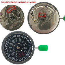 Seiko SII NH36 JAPAN movement BLACK Day Date @ 3 o'clock Crown@3 or 4  o'clock 