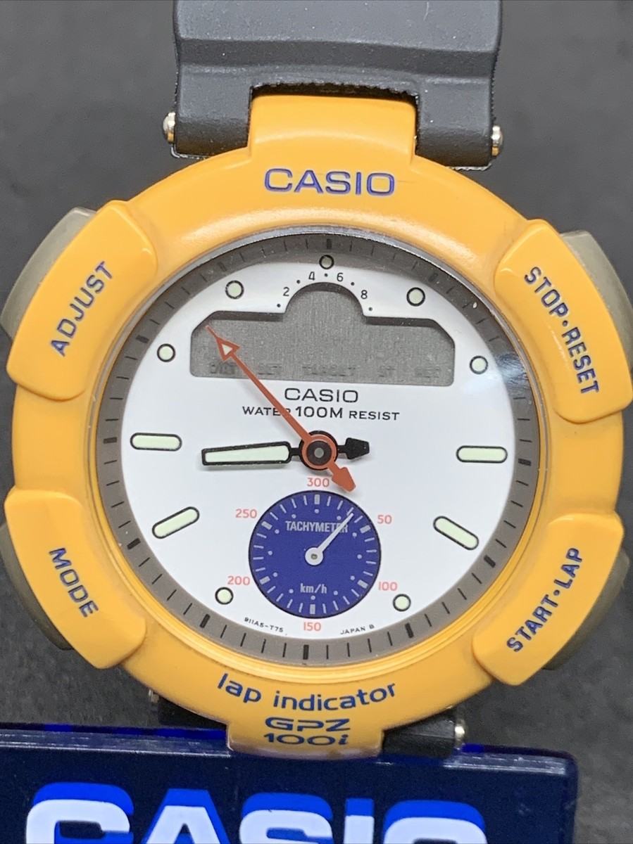Vintage Casio GPZ-100i 731 Lap Indicator Formula1 Watch Rare
