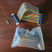 50,Uxcell IDC Rainbow Ribbon Cable DB25 Male to DB25 Male 2.54mm pitch 19.7 inch