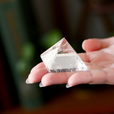 Natural Clear Quartz Crystal Energy Tower Reiki Mineral Pyramid Gemstone Decor