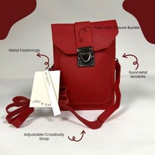 Red Small Crossbody Bag for Women   Cell Phone Bag, Wallet, and Purse