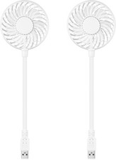 2 Pcs USB Mini Fan   360  Rotation Desk Fan for Travel  Office Use