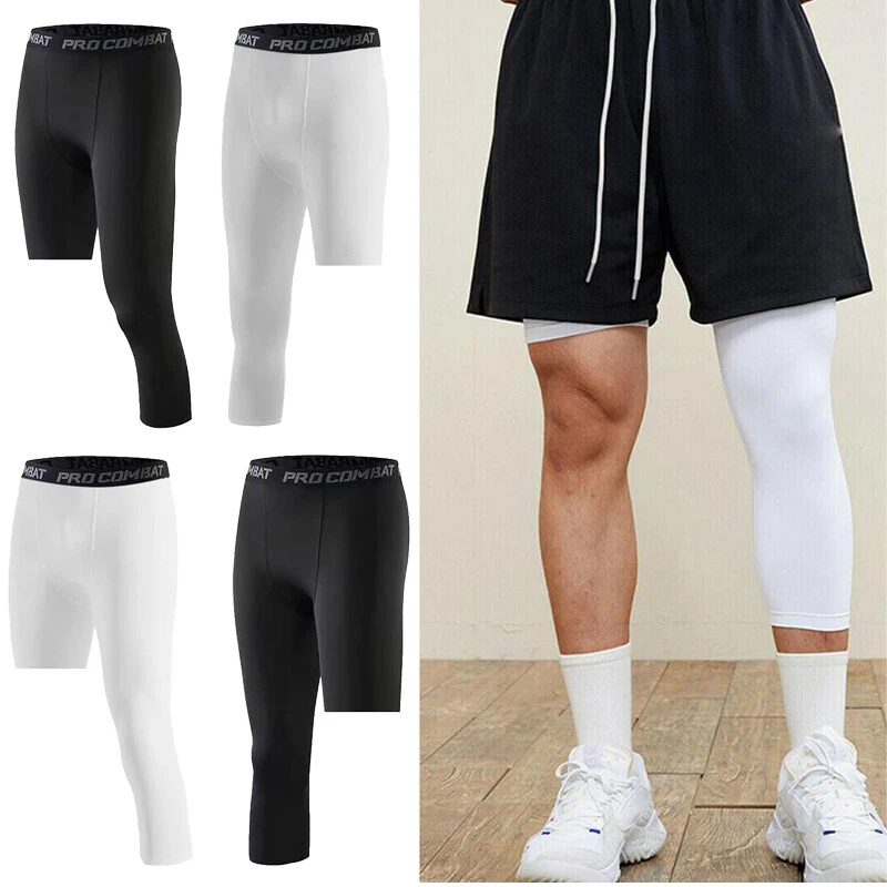 Mens Compression Pants One Leg Tights Athletic Base Layer Running Training  Pants