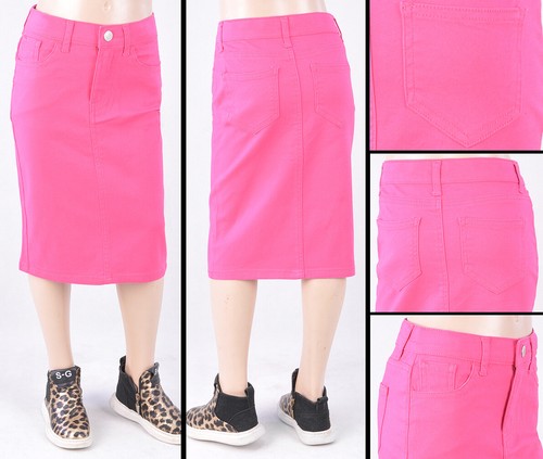 New Little Girls Denim Skirt Color skirt stretch fabric Size 4/6 #RK-6-B - Picture 10 of 46