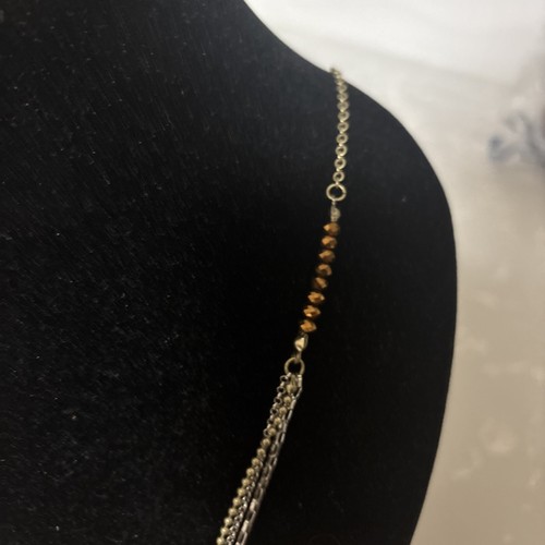 Lot of 2 LOFT Multilayered Multi Metals Sparkly Rhinestone Chain Necklace . - Picture 12 of 14