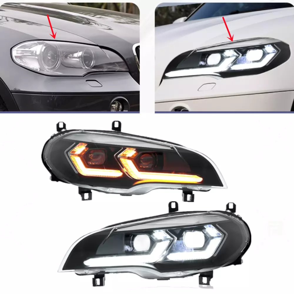 For BMW X5 E70 Headlights assembly 2007-2013 Projector LED DRL New