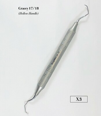 3 pcs GRACEY CURETTES 17/18 DENTAL HAND INSTRUMENTS