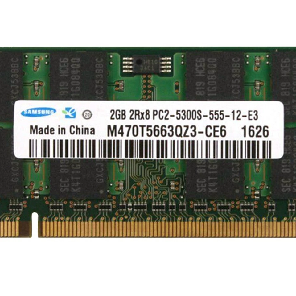 2Go 1Go PC2-5300S DDR2 667MHz 200Pin 2Rx8 CL5 SODIMM Laptop Mémoire RAM Samsung - Photo 4/4