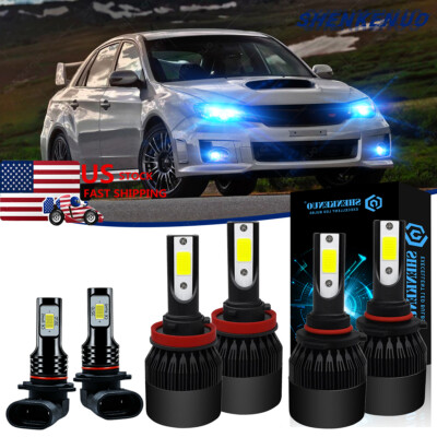 For Subaru Impreza 2008-2011 LED Headlight Fog Light 6x Blue Bulbs 9005 H11 9006