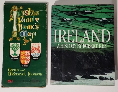 Irish Family Homes, Map Arms & Mediaeval Locations - Ireland A History by R. Kee
