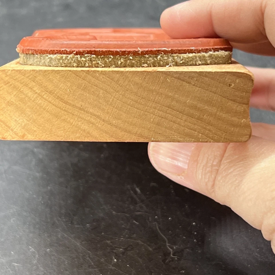 Sello de goma Darcie’s dos corazones vinculados montado en madera amor día de San Valentín Q3130 Foto 4 de 4