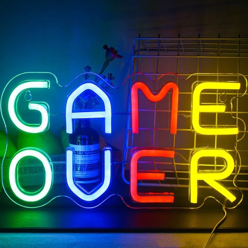 Lampada "Gaming Over" neon LED insegna simboli icona luce luce premium luce decorativa - Foto 2 di 12