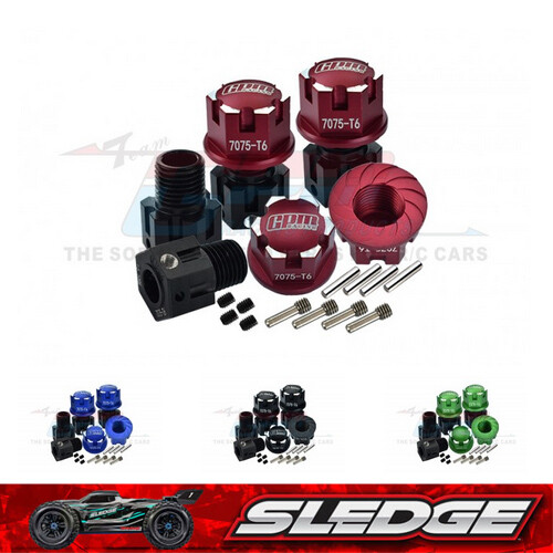 GPM HEX ADAPTERS +6.5mm / WHEEL LOCK TRAXXAS FOR RC SLEDGE / E-REVO / MAXX WIDE - Picture 1 of 15