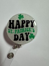 badge reels retractable id holders - Nurse - RT - Groovy St. Patrick  s Day