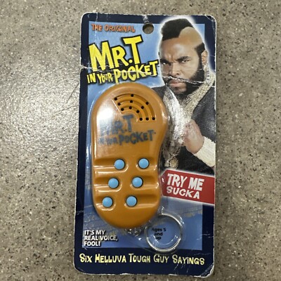 New, Sealed! Signed Mr T In Your Pocket 6 Phrase Talking Keyring - Works!