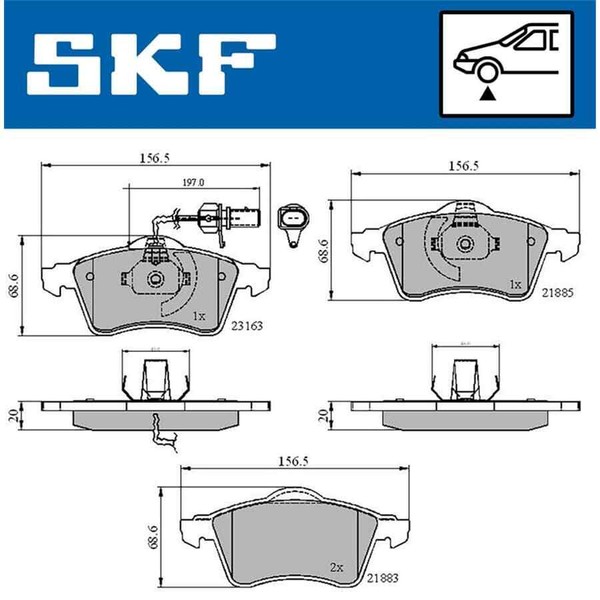 SKF Scheibenbremsbelagsatz Vkbp 80573 E-image
