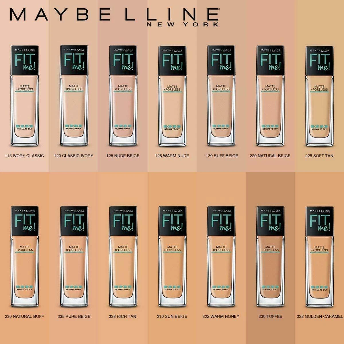 Maybelline Matte Poreless Fit Me Liquid Foundation CHOOSE YOUR