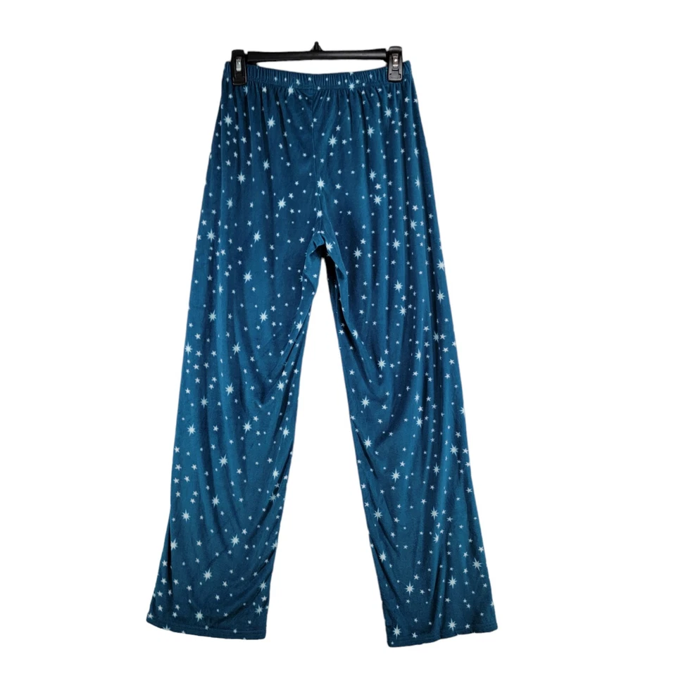 Croft & Barrow Juego de 2 Pijamas para Mujer L/S TEAL Estrellas Plateadas Terciopelo Talla Xs Foto 4 de 4