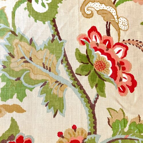 3 yards fabric Khantau Tree by Schumacher in Honey 100% linen luxury decorator - Picture 6 of 14