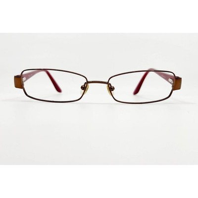 Thalia Gala Eyeglasses Womens Brown Burgundy Rectangular Frame 52-16-135