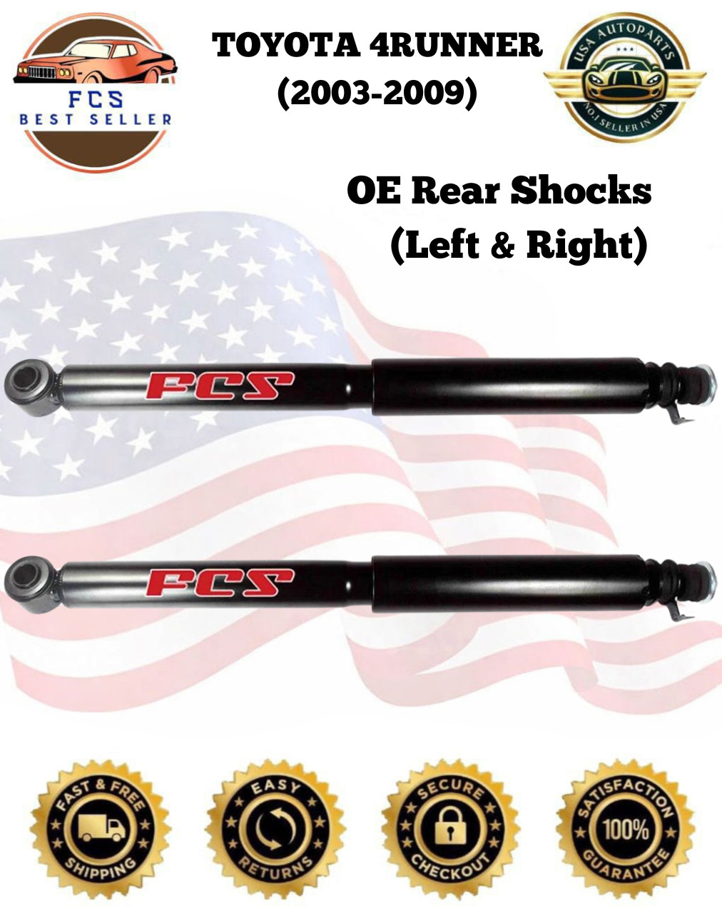 FCS New OE Rear Shocks For Toyota 4Runner 4.7L 4.0L (2003-20