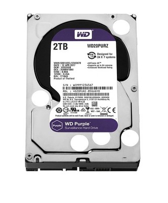 WD Purple 2TB Surveillance Hard Disk Drive 5400 RPM Class SATA 6 Gb/s 64MB Cache