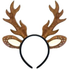 Reindeer Antlers Headband for Women - Large Brown Deer Antlers Headband -