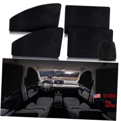 ZATOOTO Suede Car Window Shades 4PCS - Car Black Suede Flat Full Set 4PCS