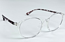 Zenni Clear Round Glasses Marbled Purple Temples 2018623 Eyeglass Frames Only