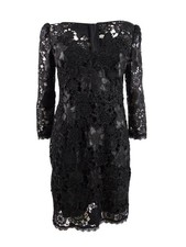 Nanette Lepore Women's Floral Lace Dress (4, Black) 888812346123