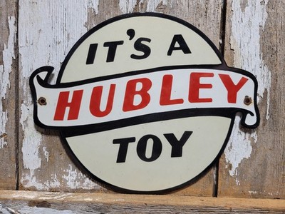 VINTAGE HUBLEY TOY PORCELAIN SIGN RARE OLD CHILDRESN KIDS TOYS CAST IRON TRAIN